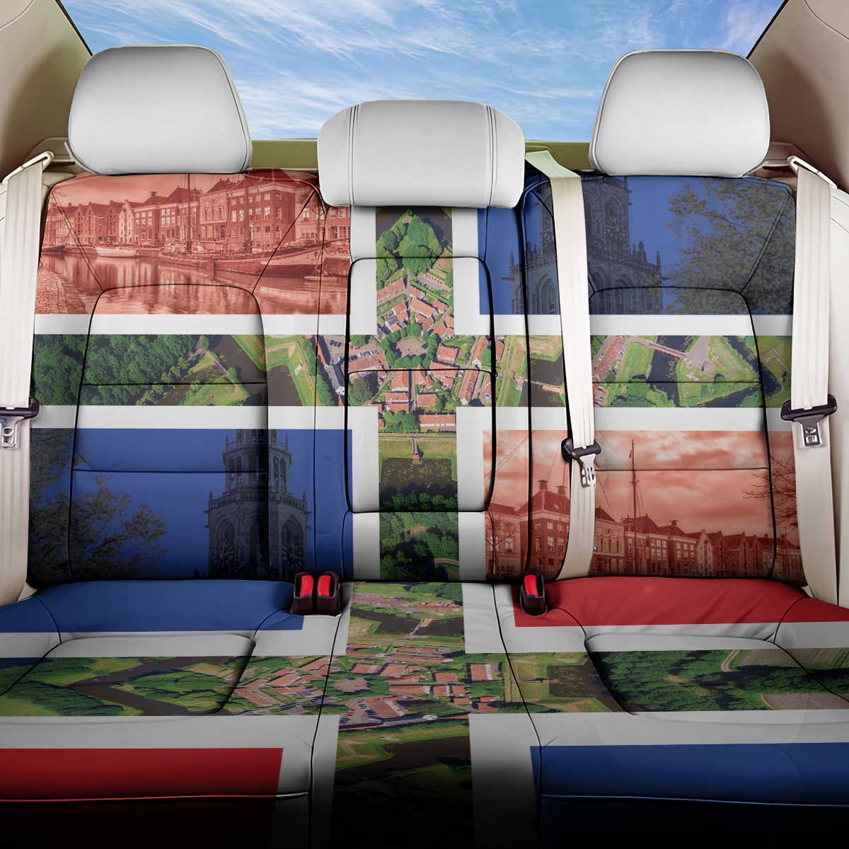 Netherlands Groningen Province Back Car Seat Cover Flag Style