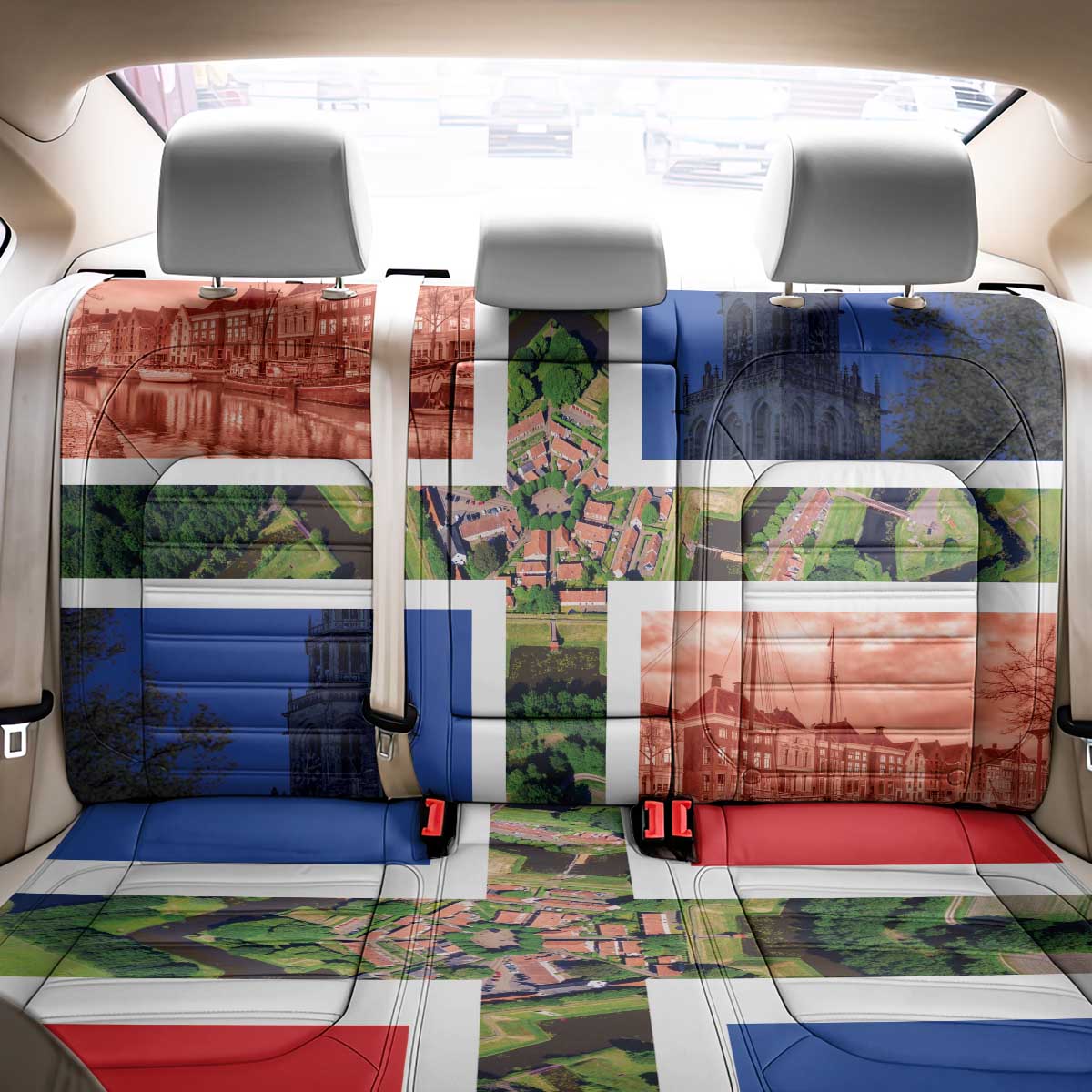 Netherlands Groningen Province Back Car Seat Cover Flag Style