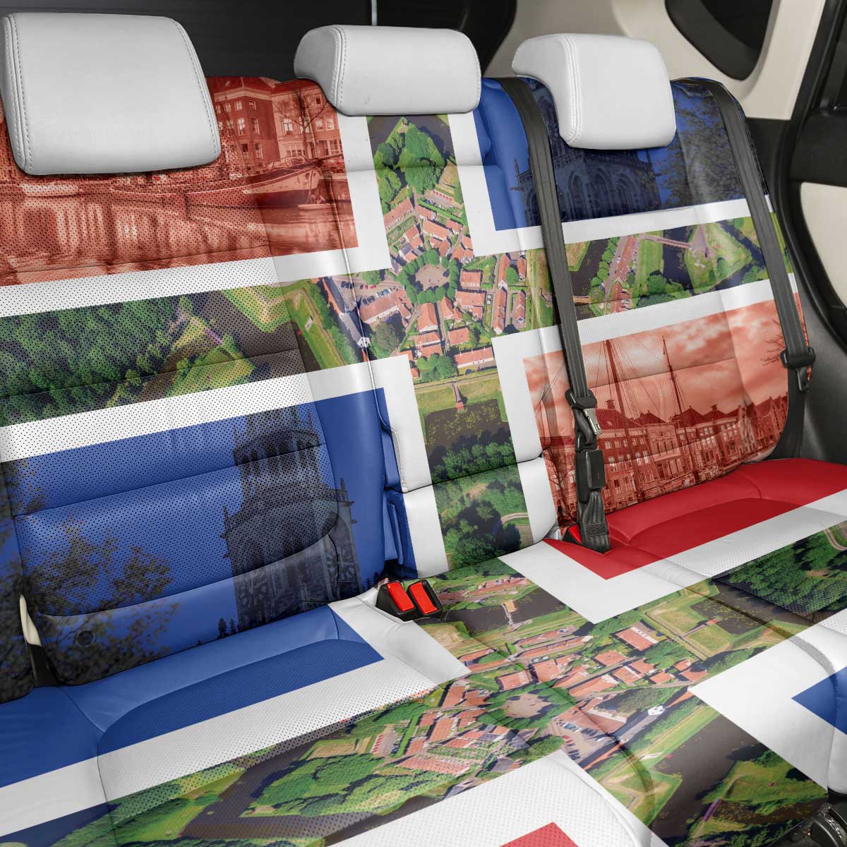 Netherlands Groningen Province Back Car Seat Cover Flag Style