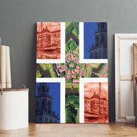 Netherlands Groningen Province Canvas Wall Art Flag Style