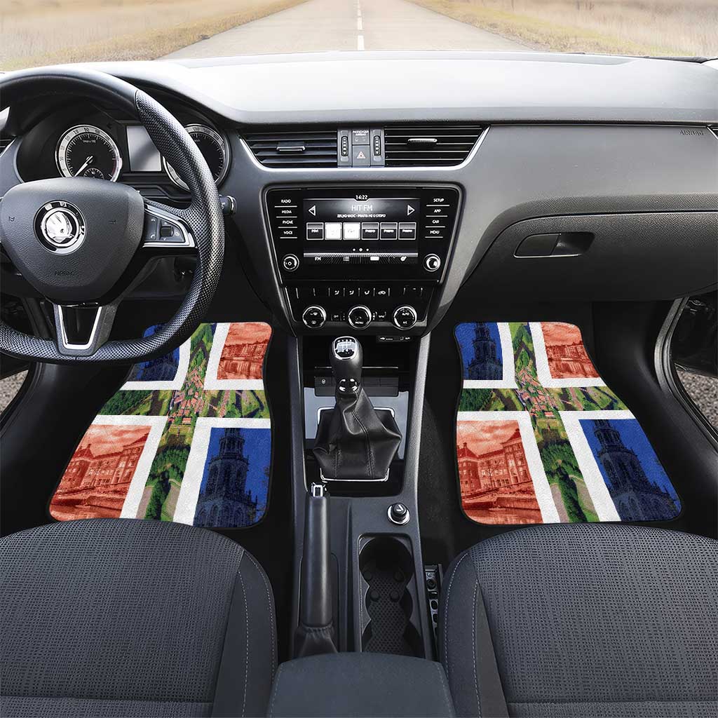 Netherlands Groningen Province Car Mats Flag Style