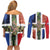 Netherlands Groningen Province Couples Matching Off Shoulder Short Dress and Long Sleeve Button Shirt Flag Style
