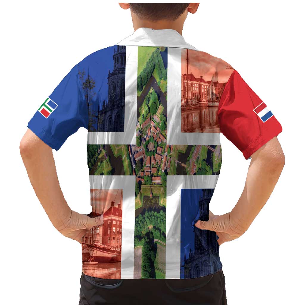 Netherlands Groningen Province Family Matching Mermaid Dress and Hawaiian Shirt Flag Style