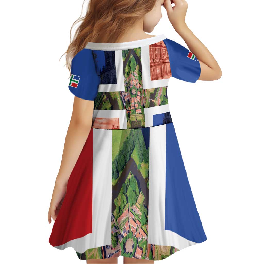 Netherlands Groningen Province Family Matching Off Shoulder Maxi Dress and Hawaiian Shirt Flag Style
