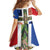 Netherlands Groningen Province Family Matching Off Shoulder Short Dress and Hawaiian Shirt Flag Style