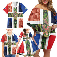 Netherlands Groningen Province Family Matching Off Shoulder Short Dress and Hawaiian Shirt Flag Style