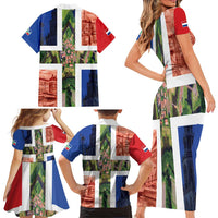 Netherlands Groningen Province Family Matching Short Sleeve Bodycon Dress and Hawaiian Shirt Flag Style