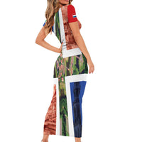 Netherlands Groningen Province Family Matching Short Sleeve Bodycon Dress and Hawaiian Shirt Flag Style