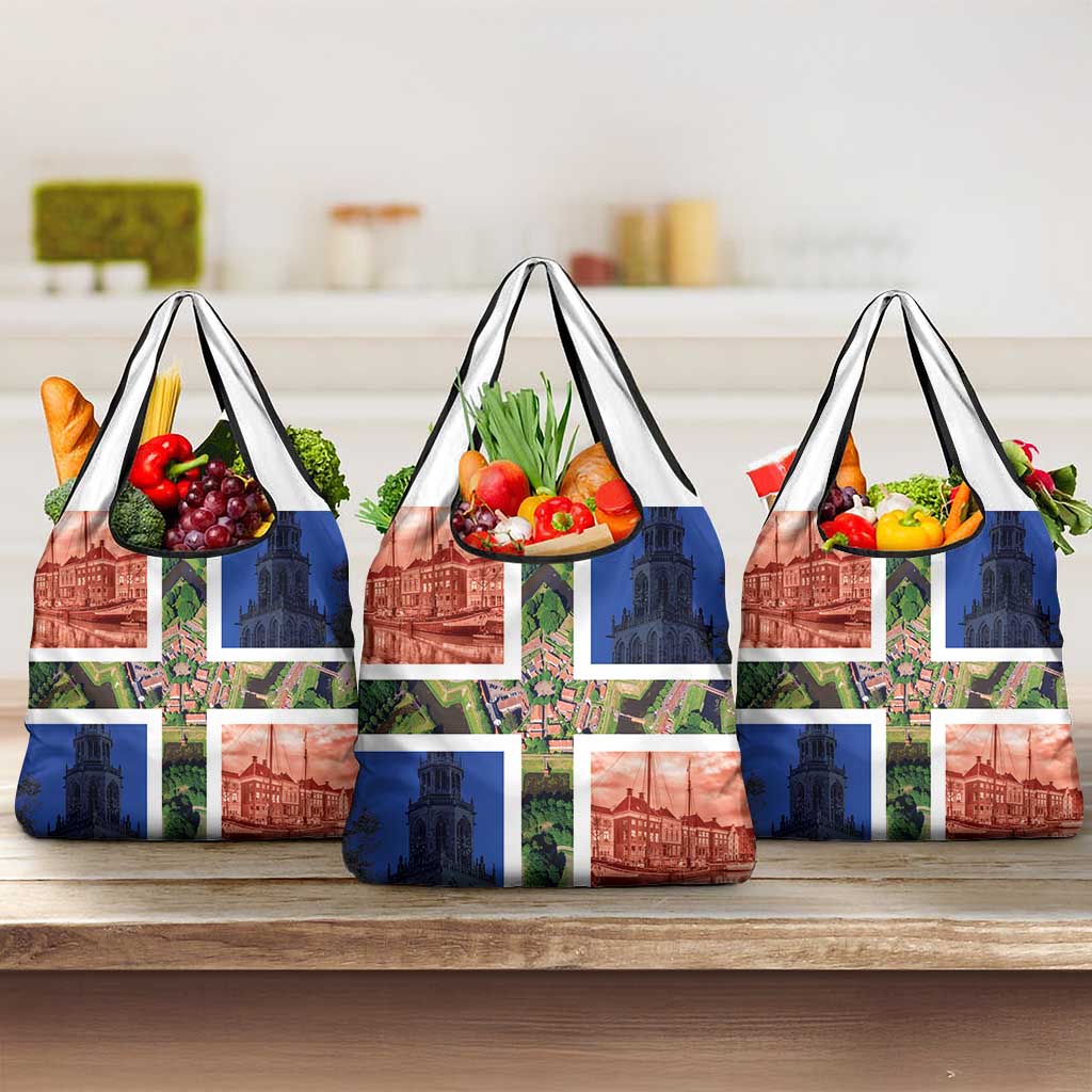 Netherlands Groningen Province Grocery Bag Flag Style