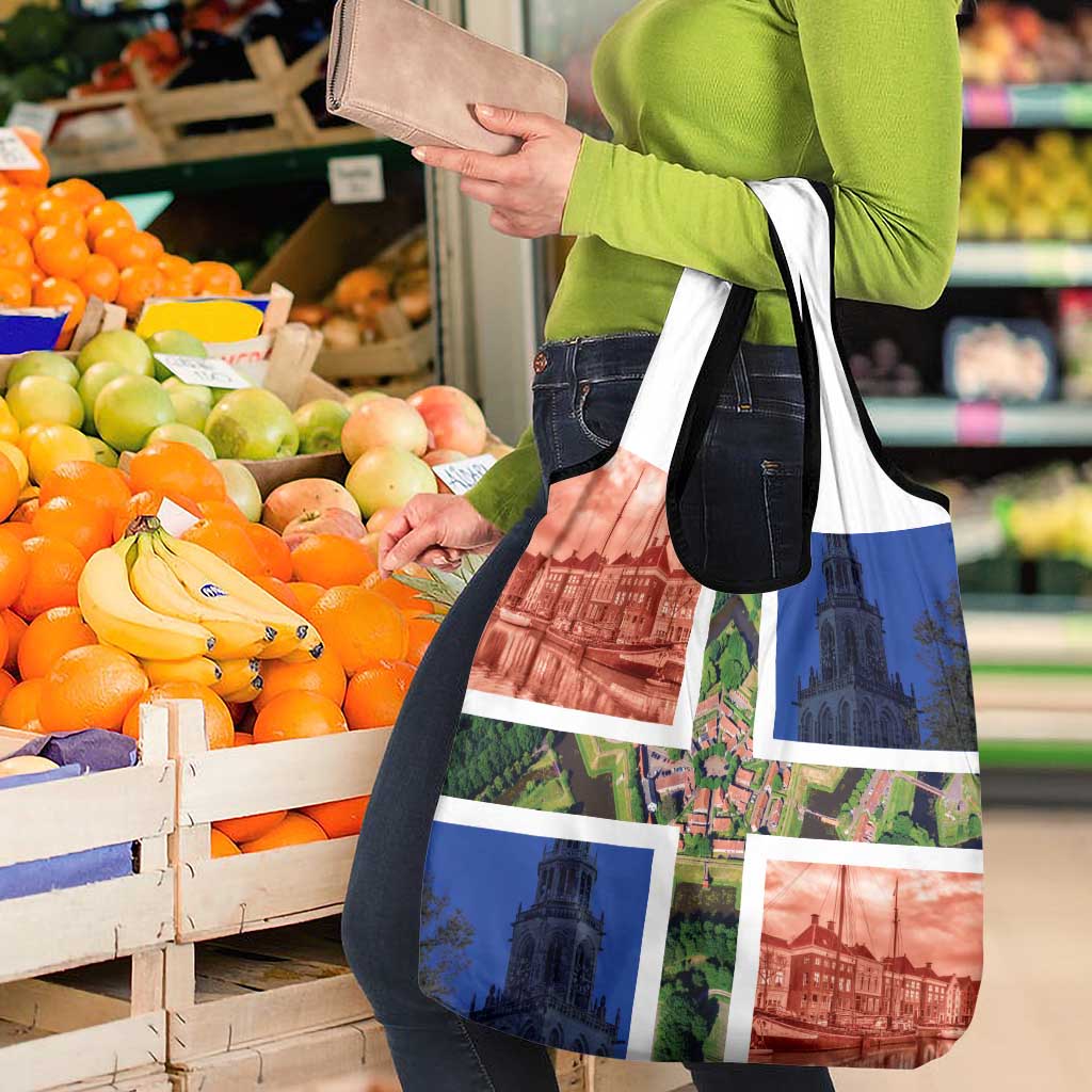 Netherlands Groningen Province Grocery Bag Flag Style