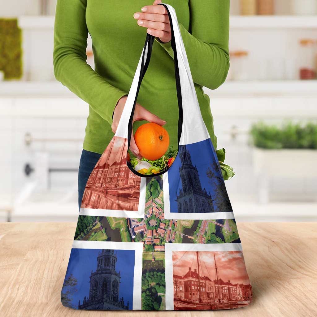 Netherlands Groningen Province Grocery Bag Flag Style