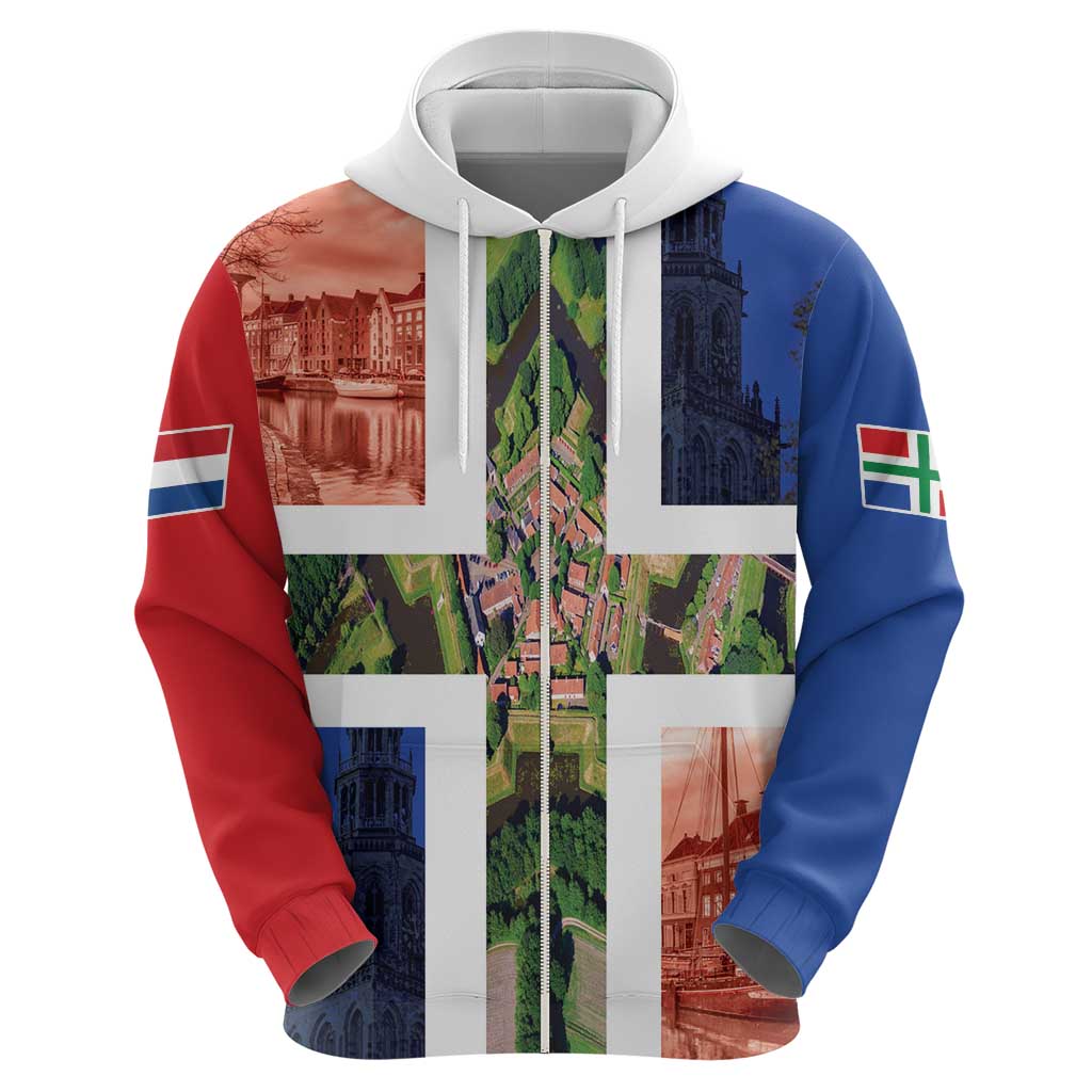 Netherlands Groningen Province Hoodie Flag Style