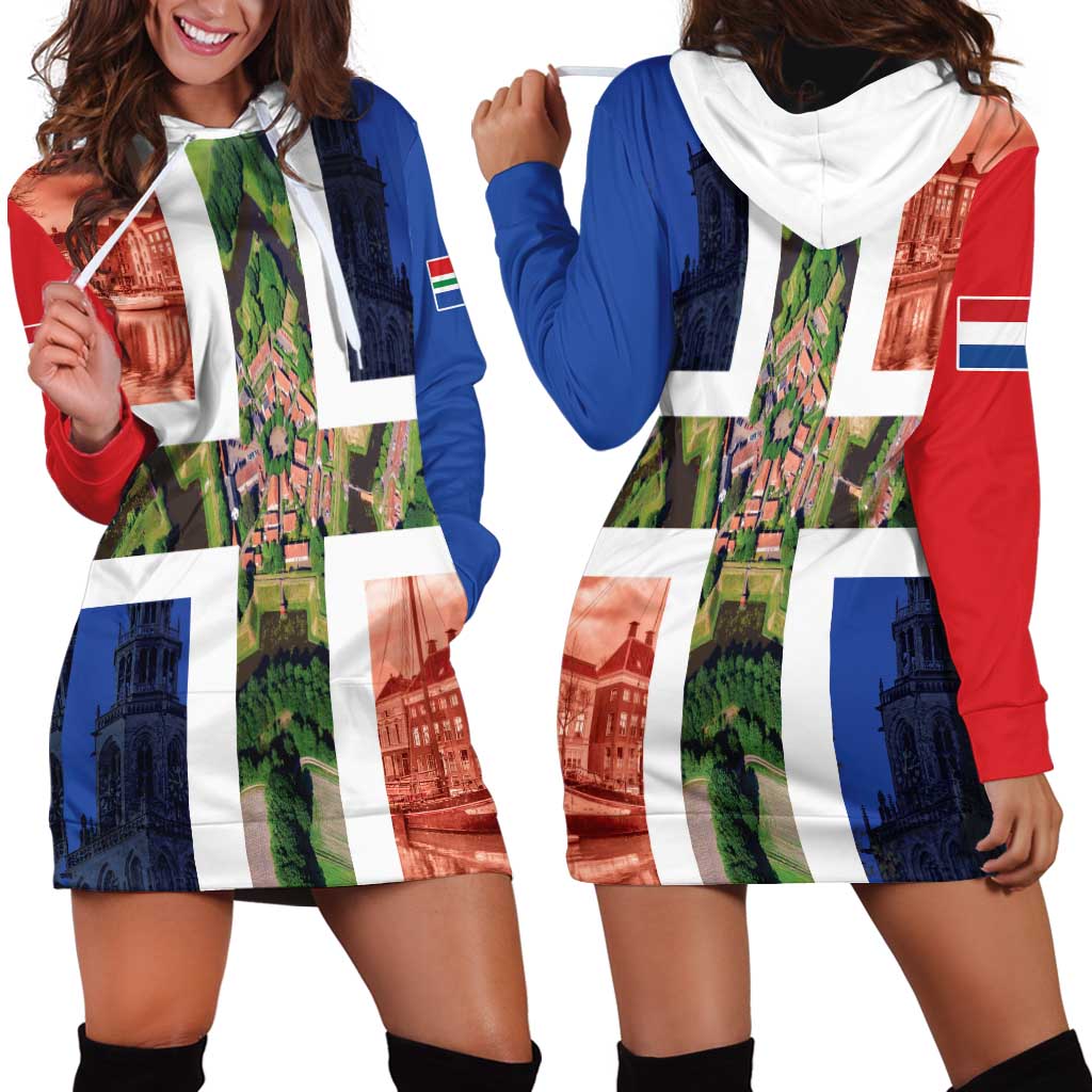Netherlands Groningen Province Hoodie Dress Flag Style