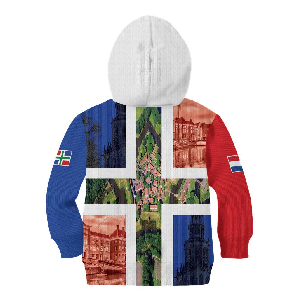 Netherlands Groningen Province Kid Hoodie Flag Style