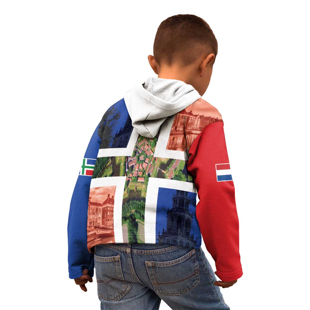 Netherlands Groningen Province Kid Hoodie Flag Style
