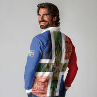 Netherlands Groningen Province Long Sleeve Polo Shirt Flag Style