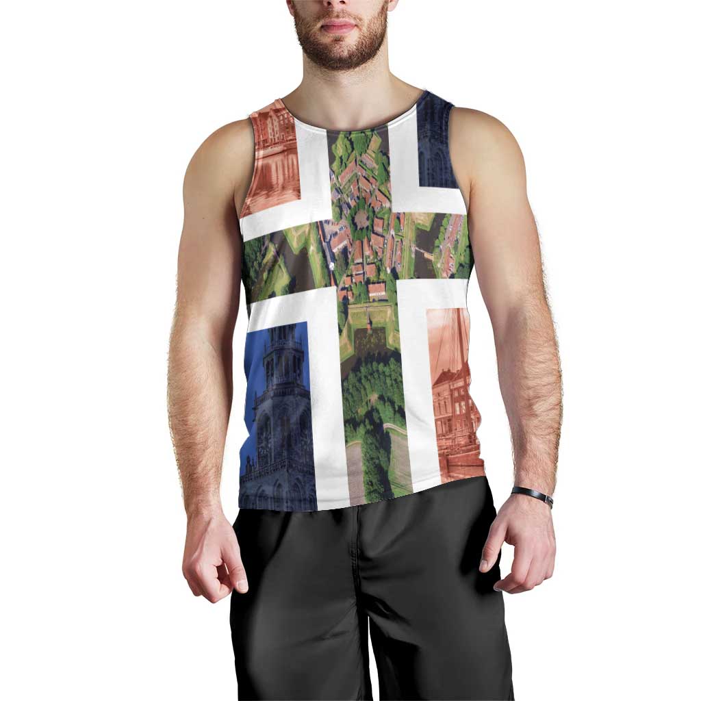 Netherlands Groningen Province Men Tank Top Flag Style