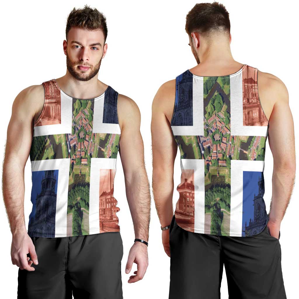 Netherlands Groningen Province Men Tank Top Flag Style