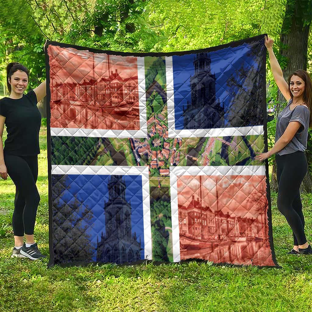 Netherlands Groningen Province Quilt Flag Style