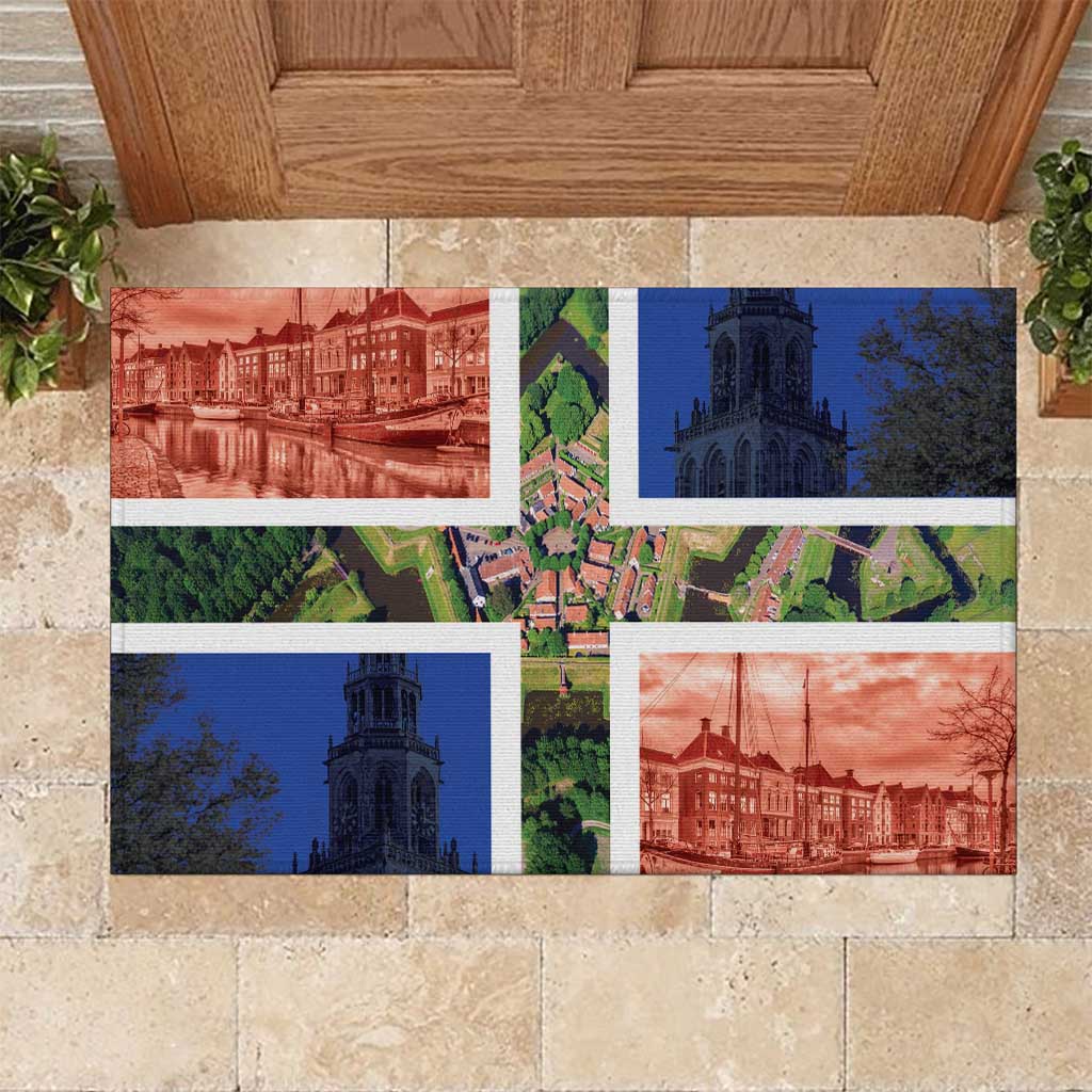Netherlands Groningen Province Rubber Doormat Flag Style
