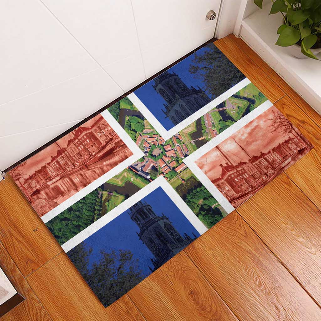 Netherlands Groningen Province Rubber Doormat Flag Style