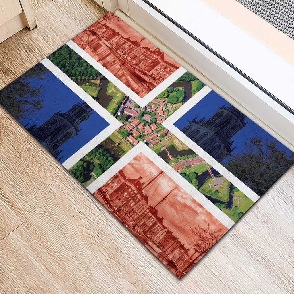 Netherlands Groningen Province Rubber Doormat Flag Style