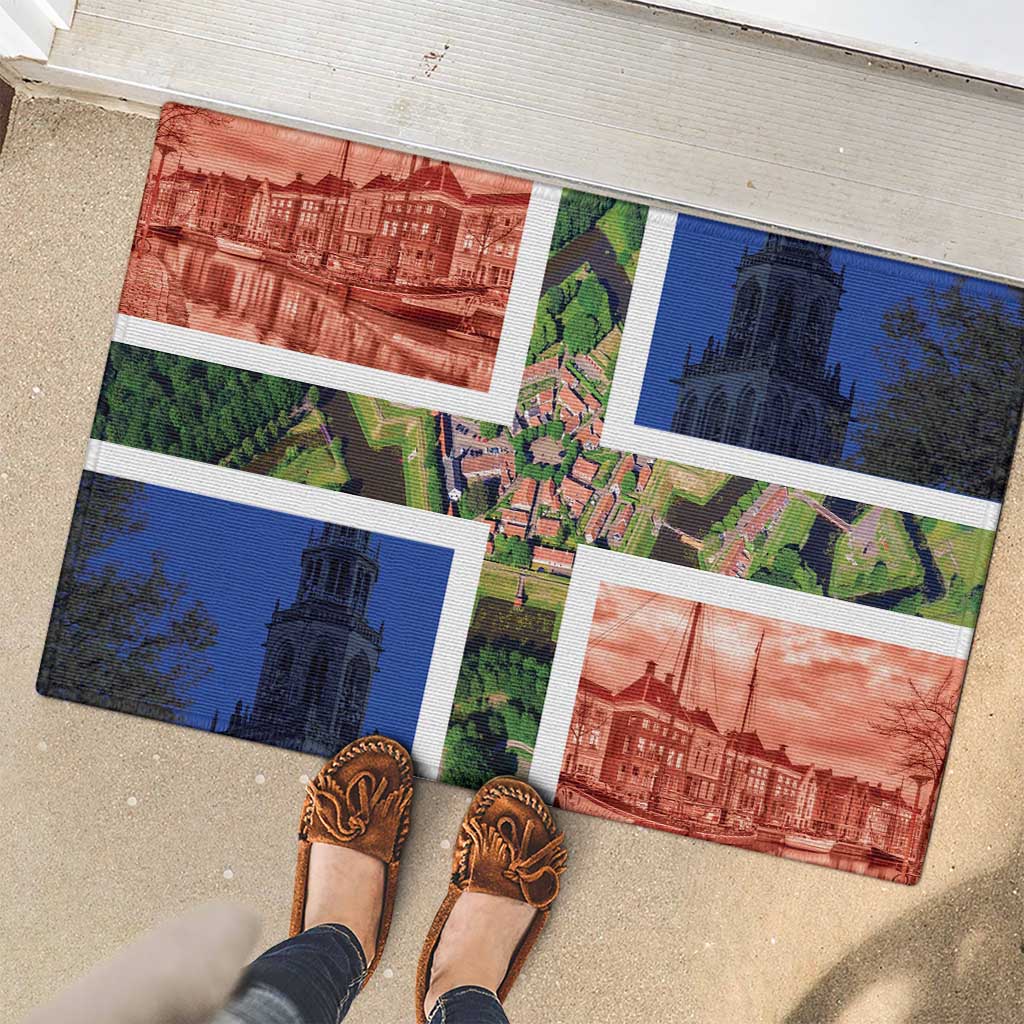 Netherlands Groningen Province Rubber Doormat Flag Style