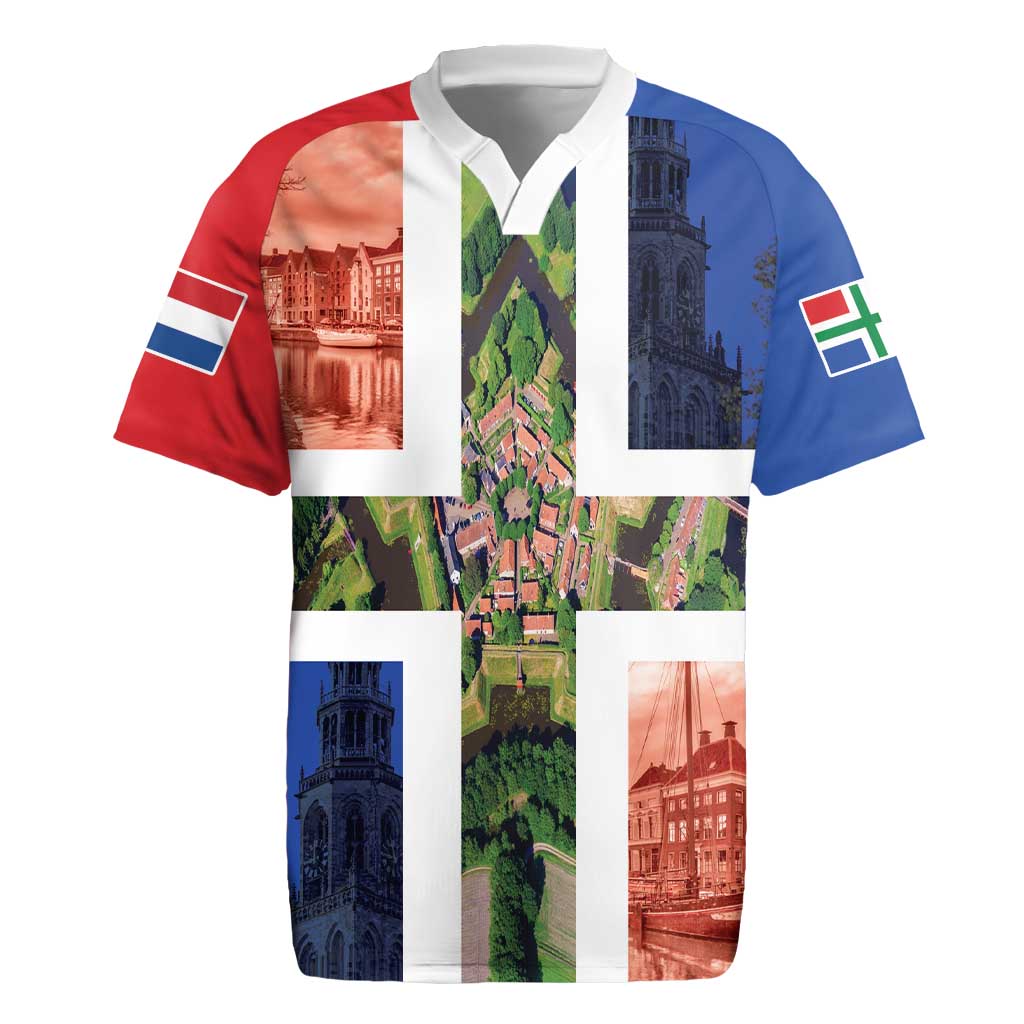 Netherlands Groningen Province Rugby Jersey Flag Style