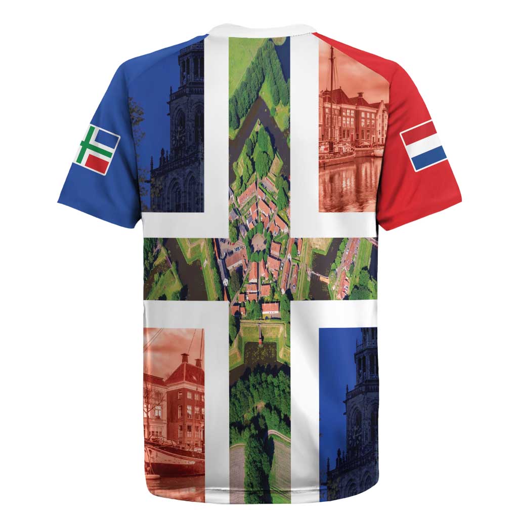 Netherlands Groningen Province Rugby Jersey Flag Style
