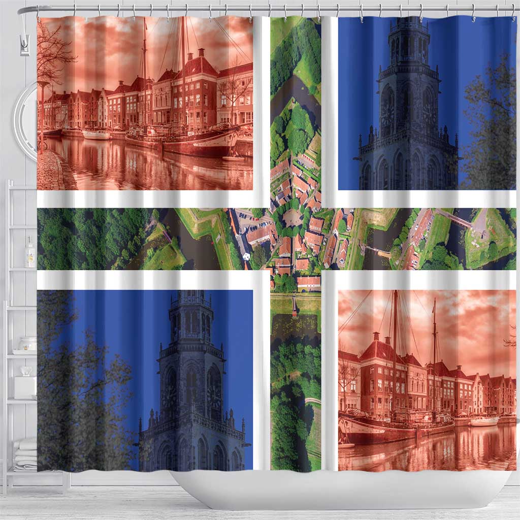 Netherlands Groningen Province Shower Curtain Flag Style