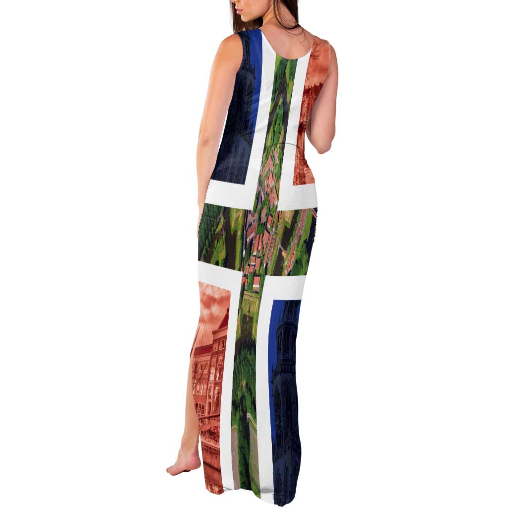 Netherlands Groningen Province Tank Maxi Dress Flag Style