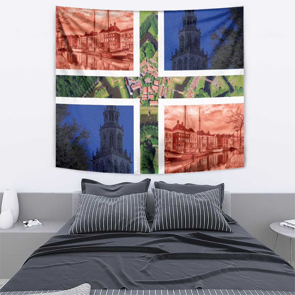 Netherlands Groningen Province Tapestry Flag Style