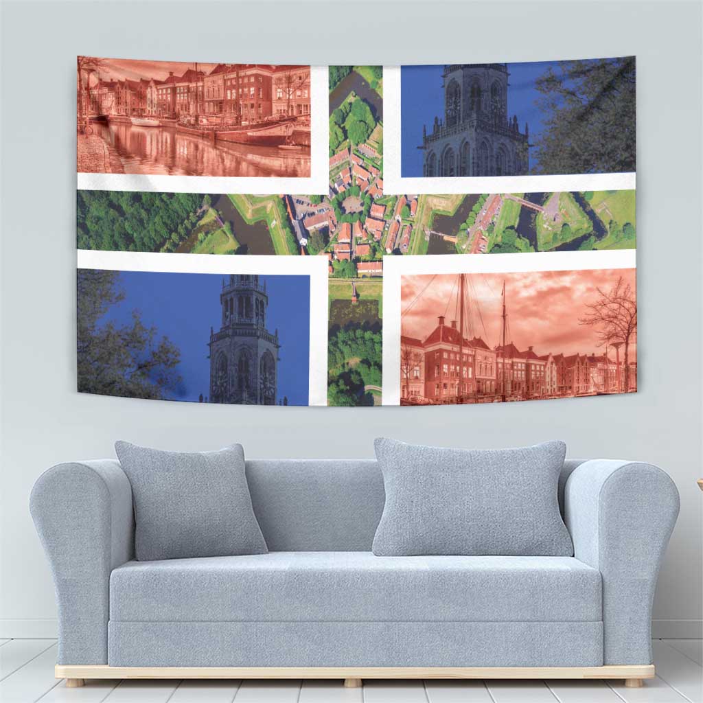 Netherlands Groningen Province Tapestry Flag Style