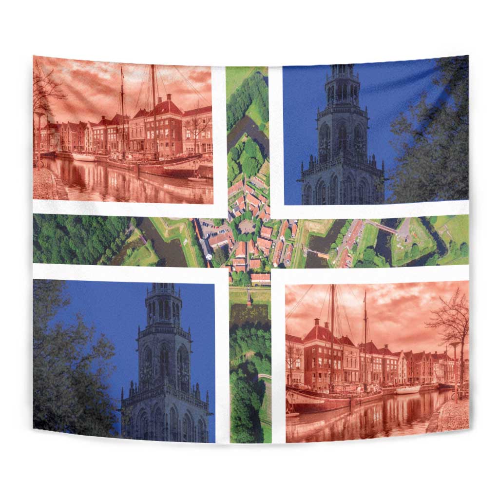Netherlands Groningen Province Tapestry Flag Style