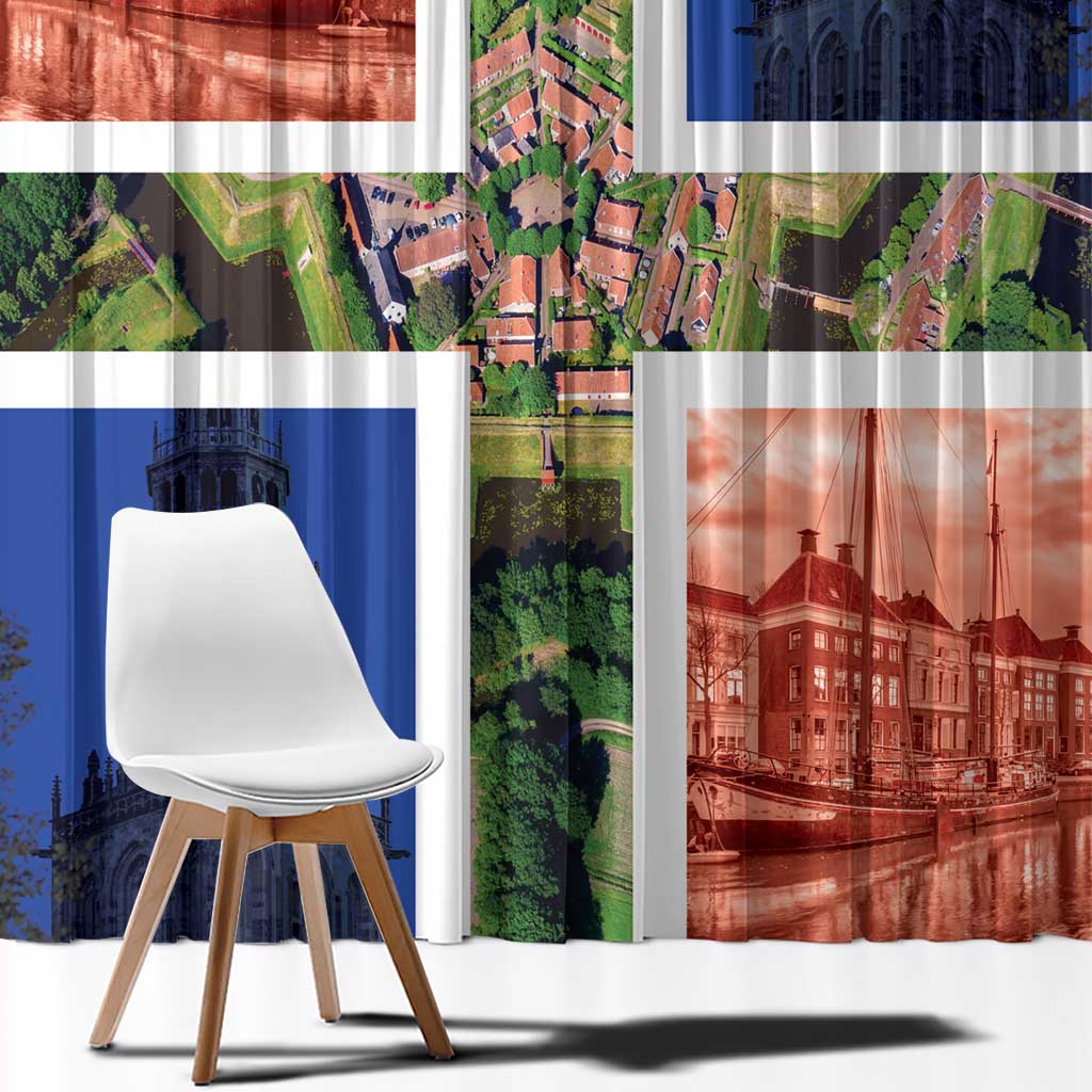 Netherlands Groningen Province Window Curtain Flag Style