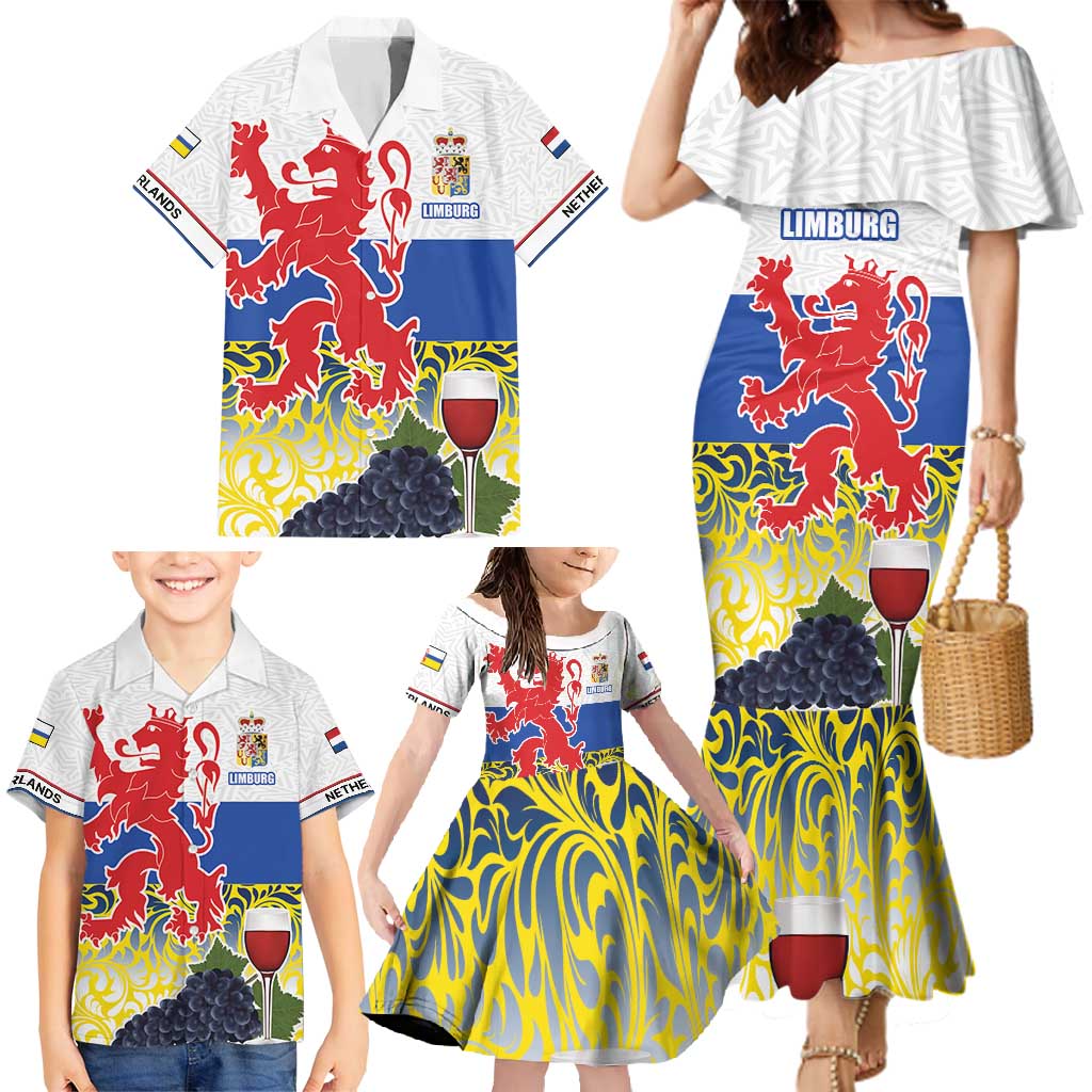 Netherlands Limburg Province Family Matching Mermaid Dress and Hawaiian Shirt Flag Style