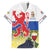 Netherlands Limburg Province Family Matching Off The Shoulder Long Sleeve Dress and Hawaiian Shirt Flag Style