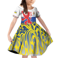 Netherlands Limburg Province Family Matching Off Shoulder Short Dress and Hawaiian Shirt Flag Style