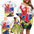Netherlands Limburg Province Family Matching Off Shoulder Short Dress and Hawaiian Shirt Flag Style