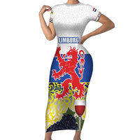 Netherlands Limburg Province Family Matching Short Sleeve Bodycon Dress and Hawaiian Shirt Flag Style