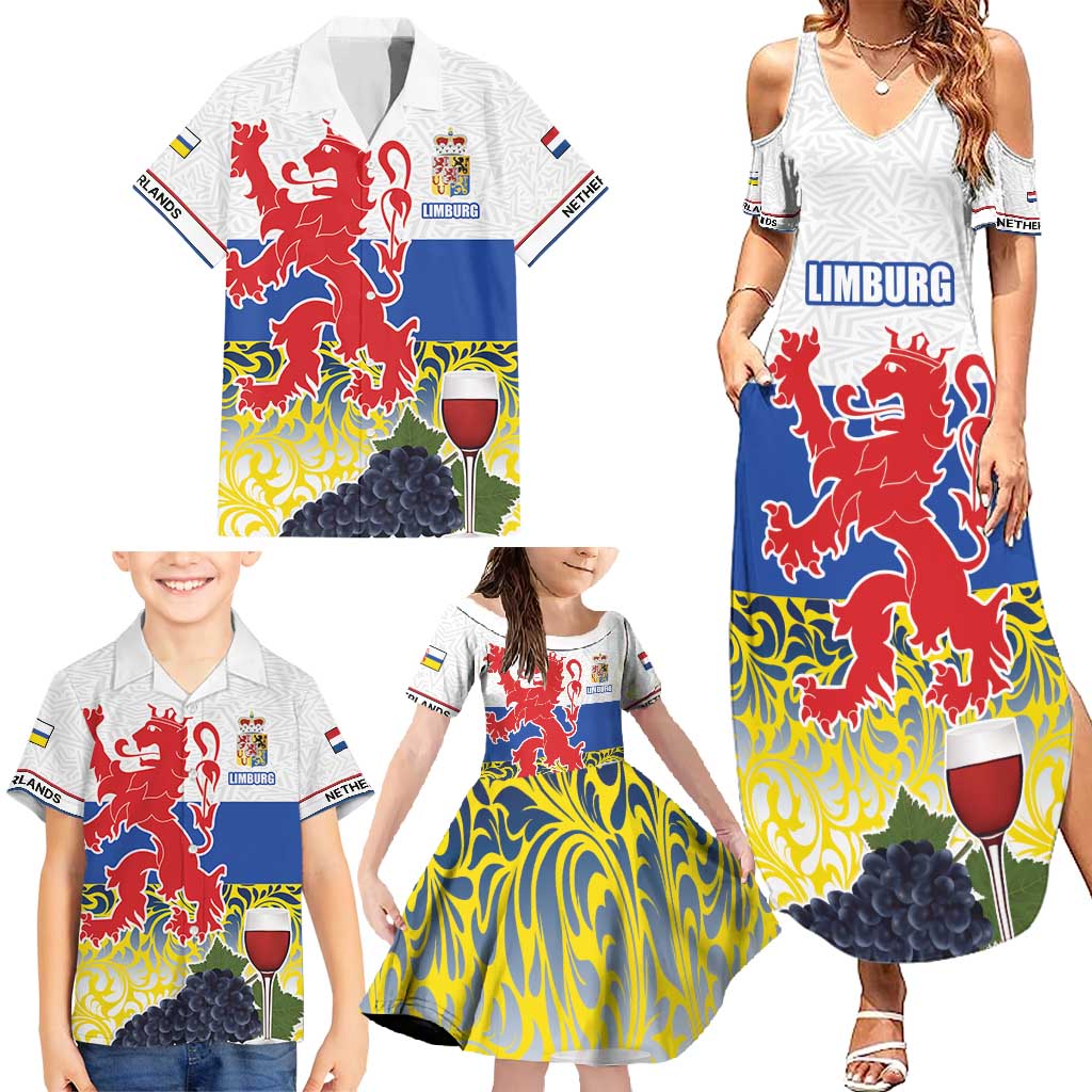 Netherlands Limburg Province Family Matching Summer Maxi Dress and Hawaiian Shirt Flag Style