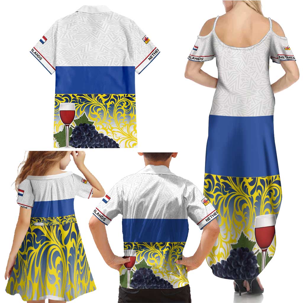 Netherlands Limburg Province Family Matching Summer Maxi Dress and Hawaiian Shirt Flag Style