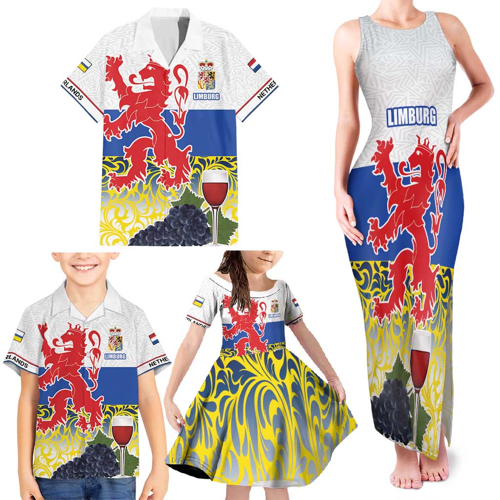 Netherlands Limburg Province Family Matching Tank Maxi Dress and Hawaiian Shirt Flag Style