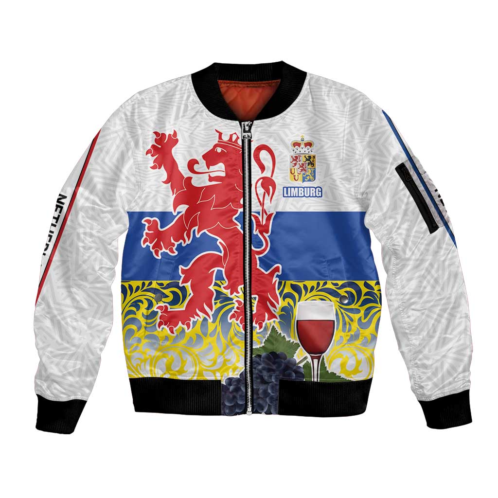 Netherlands Limburg Province Sleeve Zip Bomber Jacket Flag Style