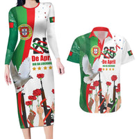 Portugal Carnation Revolution Couples Matching Long Sleeve Bodycon Dress and Hawaiian Shirt Dia Da Liberdade 25 De April