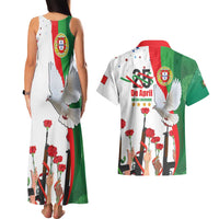 Portugal Carnation Revolution Couples Matching Tank Maxi Dress and Hawaiian Shirt Dia Da Liberdade 25 De April