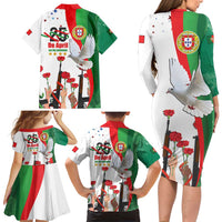Portugal Carnation Revolution Family Matching Long Sleeve Bodycon Dress and Hawaiian Shirt Dia Da Liberdade 25 De April