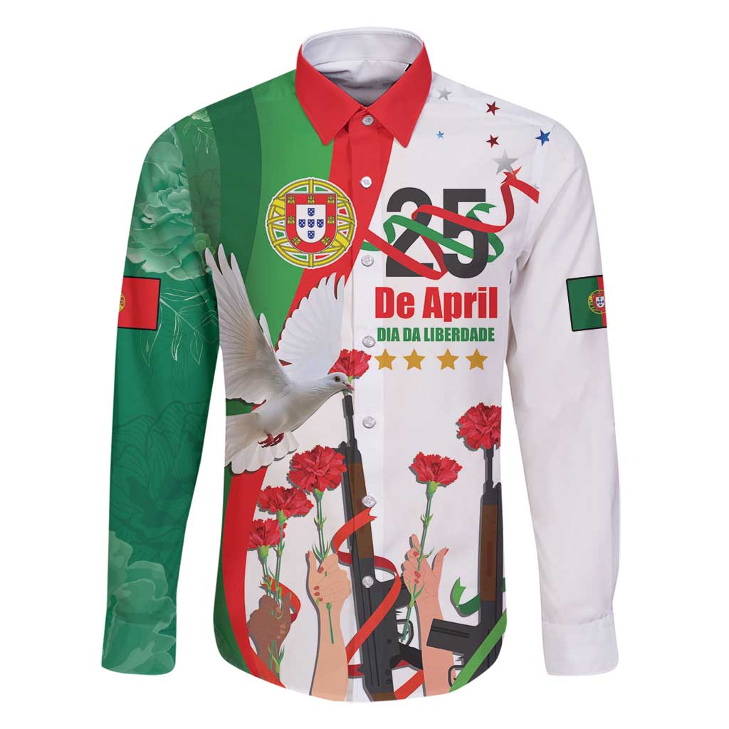 Portugal Carnation Revolution Family Matching Off Shoulder Short Dress and Hawaiian Shirt Dia Da Liberdade 25 De April