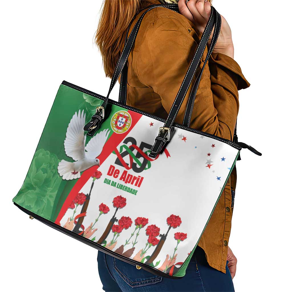 Portugal Carnation Revolution Leather Tote Bag Dia Da Liberdade 25 De April