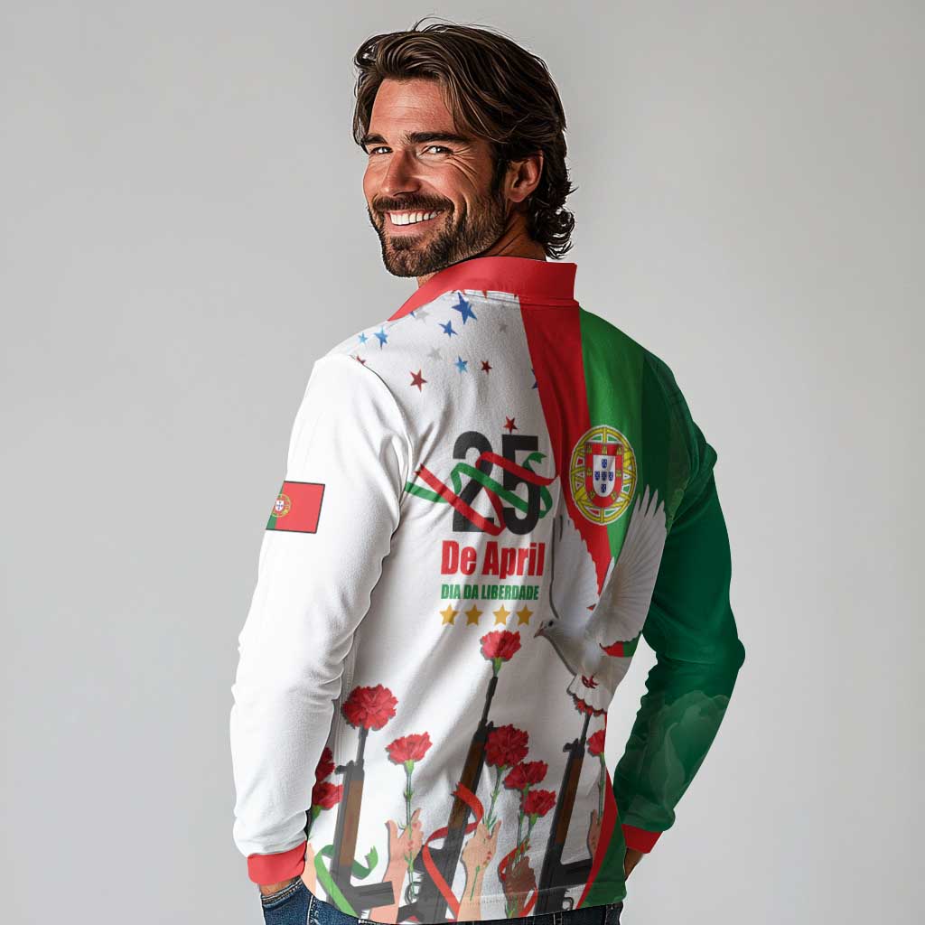 Portugal Carnation Revolution Long Sleeve Polo Shirt Dia Da Liberdade 25 De April